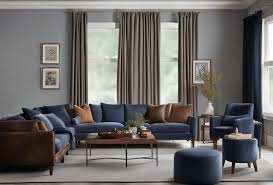 gray walls brown furnishings