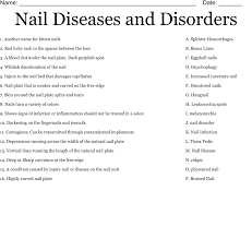 nail diseases and disorders worksheet