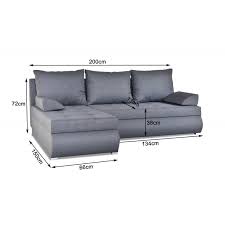 Corner Sofa Bed Grey Malmo