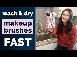 how to wash dry makeup brushes faster