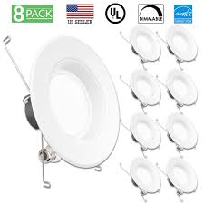Sunco Lighting 8 Pack 5 6 Inch Baffle Recessed Retrofit Kit Led Light Fixture 13w 75w Replacement 4000k Kelvin Cool White 965 Lumen Dimmable Quick Easy Can Install Damp Area Walmart Com Walmart Com