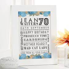 personalized 70th birthday present