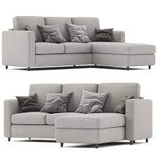 esprit fabric chaise sofa 3d model