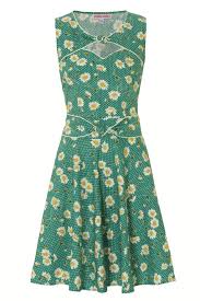 50s Twist And Shout Dress Green Pushing Daisies