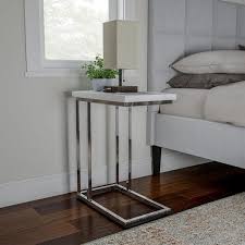 Sofa Side Table C Shaped End Table Modern Contemporary Style