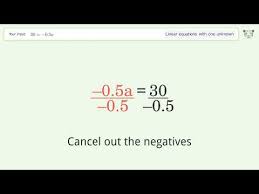 30 0 5a Solve Linear Equation With