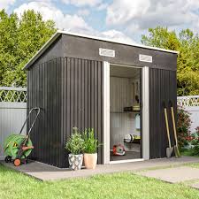 8ft Metal Garden Shed Outdoor Tool Shed