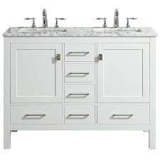 These vanities will enhance your home. Eviva Aberdeen 48 In White Undermount Double Sink Bathroom Vanity With White Marble Top In The Bathroom Vanities With Tops Department At Lowes Com