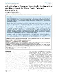 PDF) Allocating Scarce Resources Strategically - An Evaluation and  Discussion of the Global Fund's Pattern of Disbursements