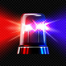 blue emergency flashing police red