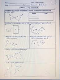 Check spelling or type a new query. Unit Similar Triangles Name Homework Similar Figures Chegg Com