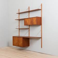 Modular Teak Wall Unit With Desk And