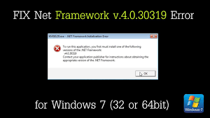 fix net framework v 4 0 30319 error