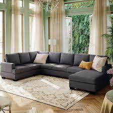 Grey Upholstered Sectional Sofa