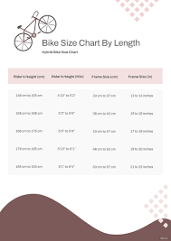 free bike size chart by length