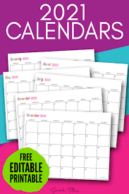 Yearly, monthly, landscape, portrait, two months on a page, and more. Custom Editable 2021 Free Printable Calendars Sarah Titus From Homeless To 8 Figures