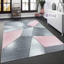 pink grey rug geometric pastel large xl