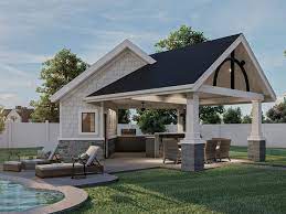 Pool House Plan With Outdoor Kitchen