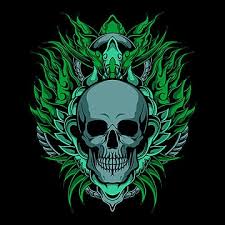 green skull png vector psd and