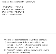 solved here are 4 equations with 4