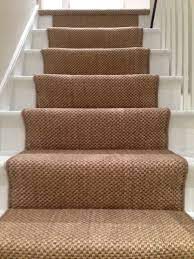 sisal carpet installed to stairs