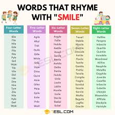 211 nice words that rhyme with smile 7esl