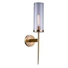 Antique Brass Metal Wall Sconce With