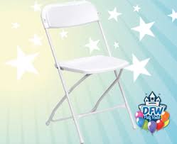 white plastic folding chair dfw party