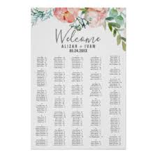 Romantic Peonies Large Alphabetical Seating Chart