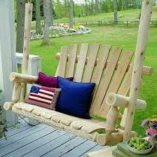 Rustic Cedar Log Porch Swing