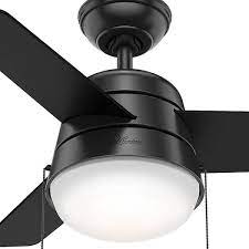 Led Indoor Matte Black Ceiling Fan