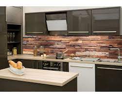 Designfolien können ihre alte küche in ein modernes küchenschränke bekleben und modernisieren. Kuchenruckwand Folie Holzwand 180 X 60 Cm Dimex Line De
