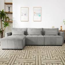 L Shaped Chenille Modern Sectional Sofa