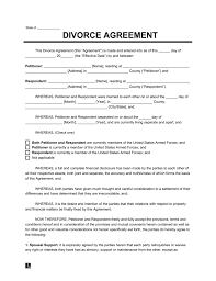 divorce settlement agreement template