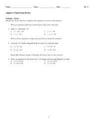 algebra 1 final exam review elgin