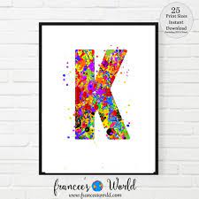 Letter K Wall Decor Letter K Print