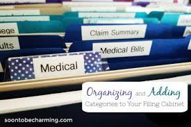 Designate a cabinet or closet for organizing paperwork away from your main desk area. Organizing And Adding Categories To Your Filing Cabinet Soon To Be Charming
