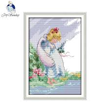 Us 5 58 40 Off Joy Sunday Figure Style The Angel Girl Cross Stitch Conversion Chart For Fabric Needlepoint Online Stores In Package From Home