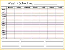 College Weekly Schedule Template Daily Printable Free And