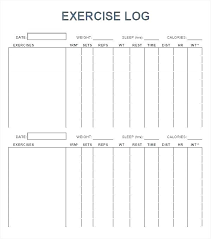 Workout Log Sheets Luxury Exercise Template Excel Templates