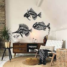 Fish Bone Metal Wall Art 57 X 40 Cm