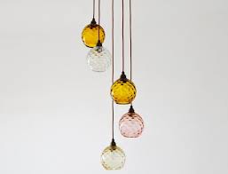 Multi Light Pendant Textured Glass