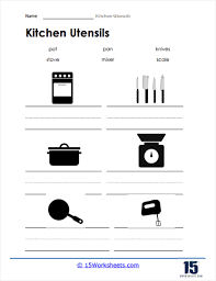kitchen utensils worksheets 15