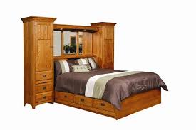 Amish Platform Storage Bed With Wall