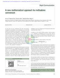 Pdf A New Mathematical Approach To Methadone Conversion