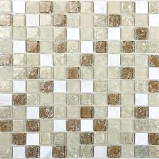 Cream Stone And Glass Mosaic Sheets