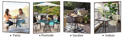 Outdoor Patio Square Glass Top Table
