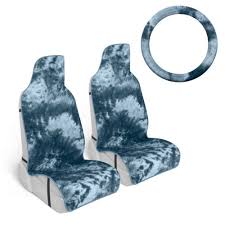 Carbella Seat Cover Set Blue Tie Dye