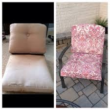 No Sew Patio Cushion Makeover Before
