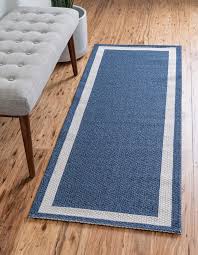 6 ft runner navy blue flatweave rug